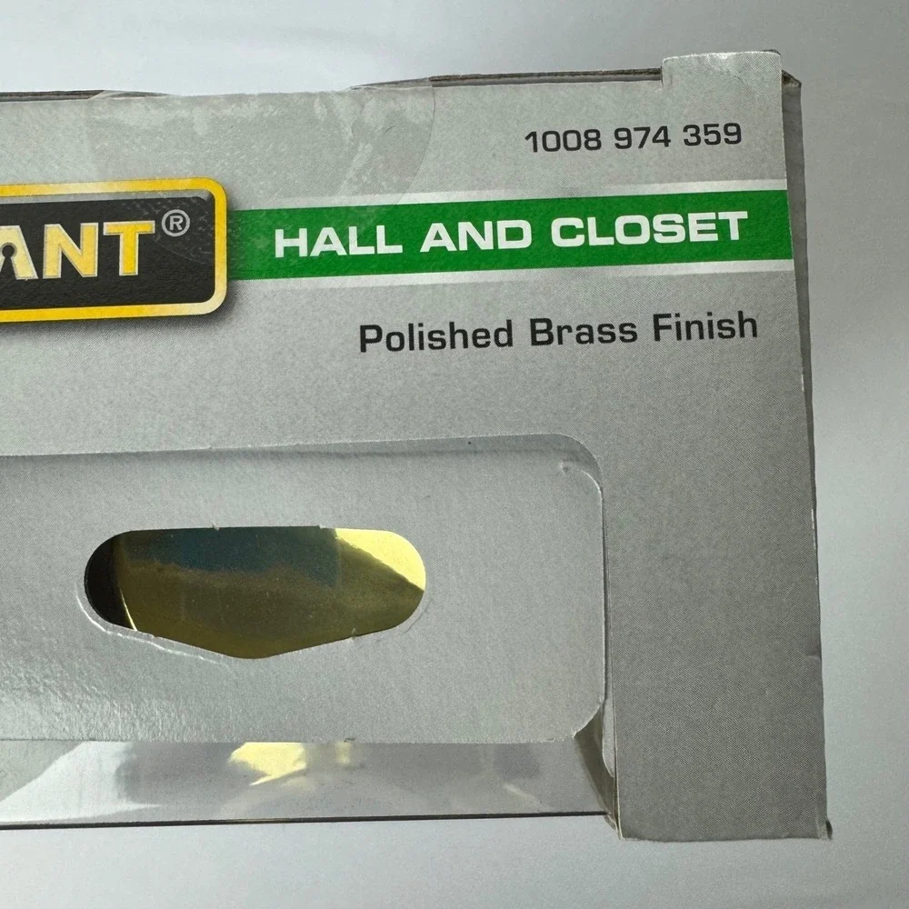 Defiant Brandywine‎ Hall Closet Door Knob Set Polished Brass Finish New